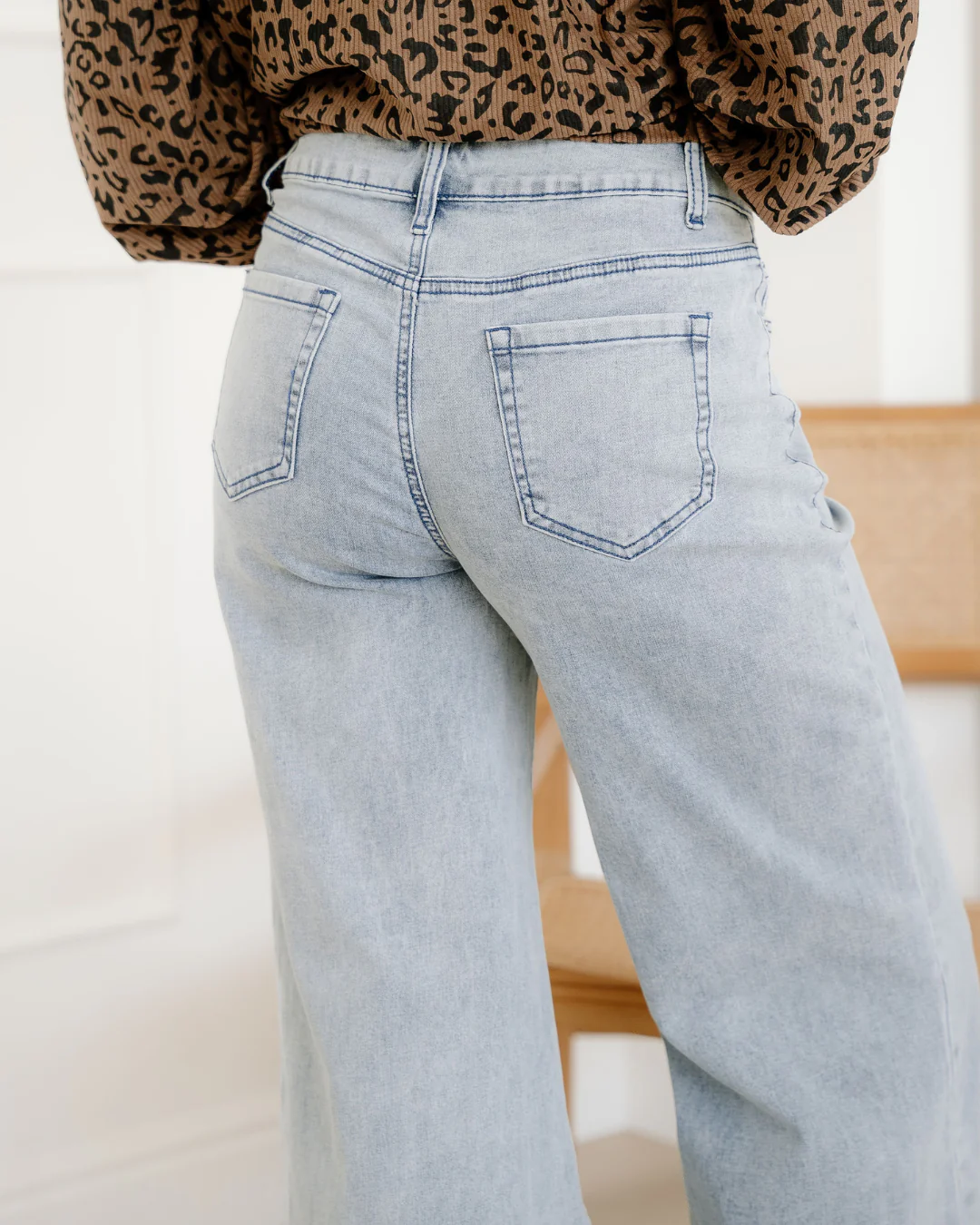 Naia Button Zip High Waist Flared Hem Jeans - Image 5