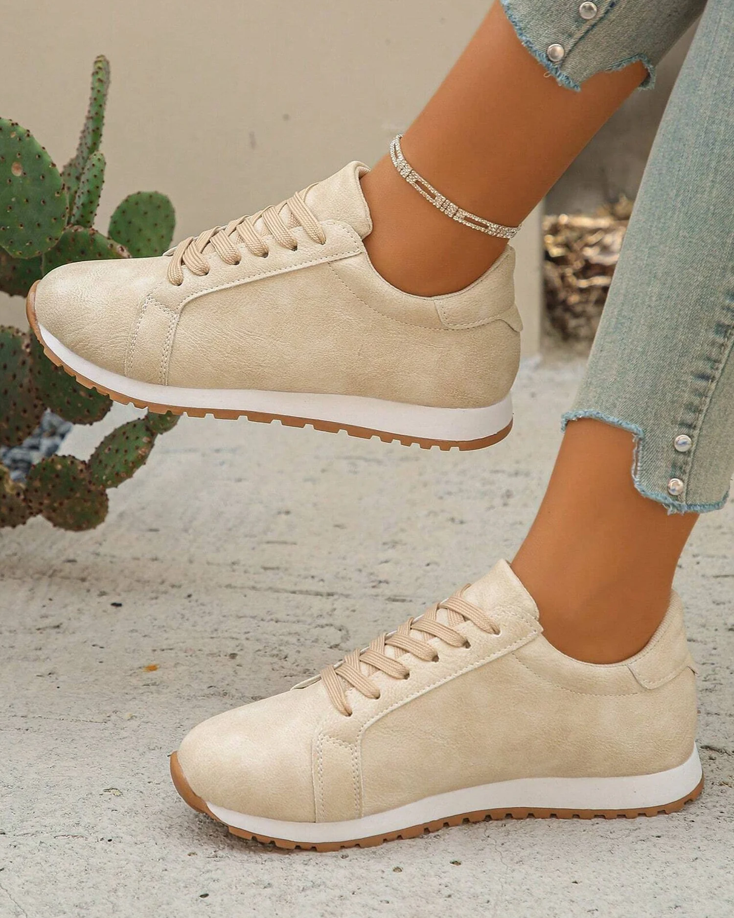 Liora Faux Suede Lace-up Sneakers - Image 5