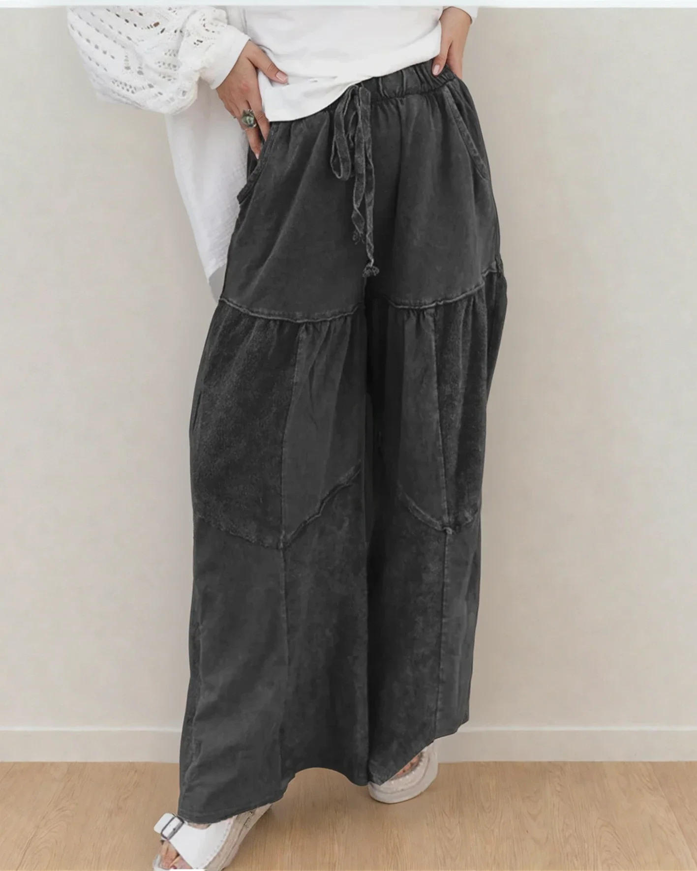 Hazel Drawstring Pants - Black