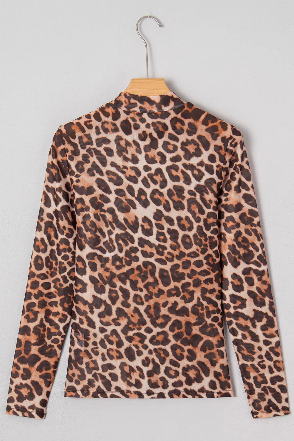 Blakely Leopard Mock Neck Long Sleeve Mesh Top - Image 8
