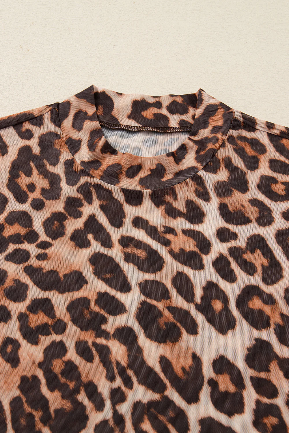 Blakely Leopard Mock Neck Long Sleeve Mesh Top - Image 9