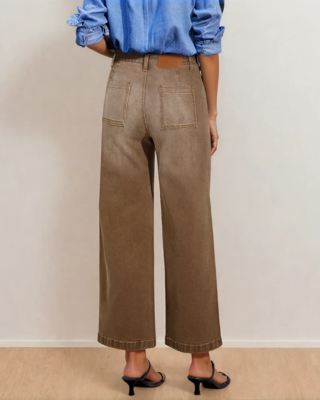 Belinda Minimalist Patch Pocket High Waist Shift Jeans - Image 2