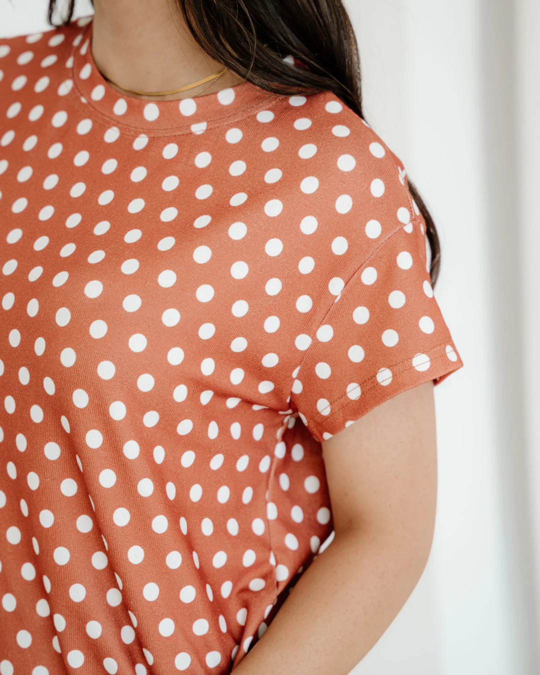 Paityn Polka Dot Print Short Set - Caramel - Image 7