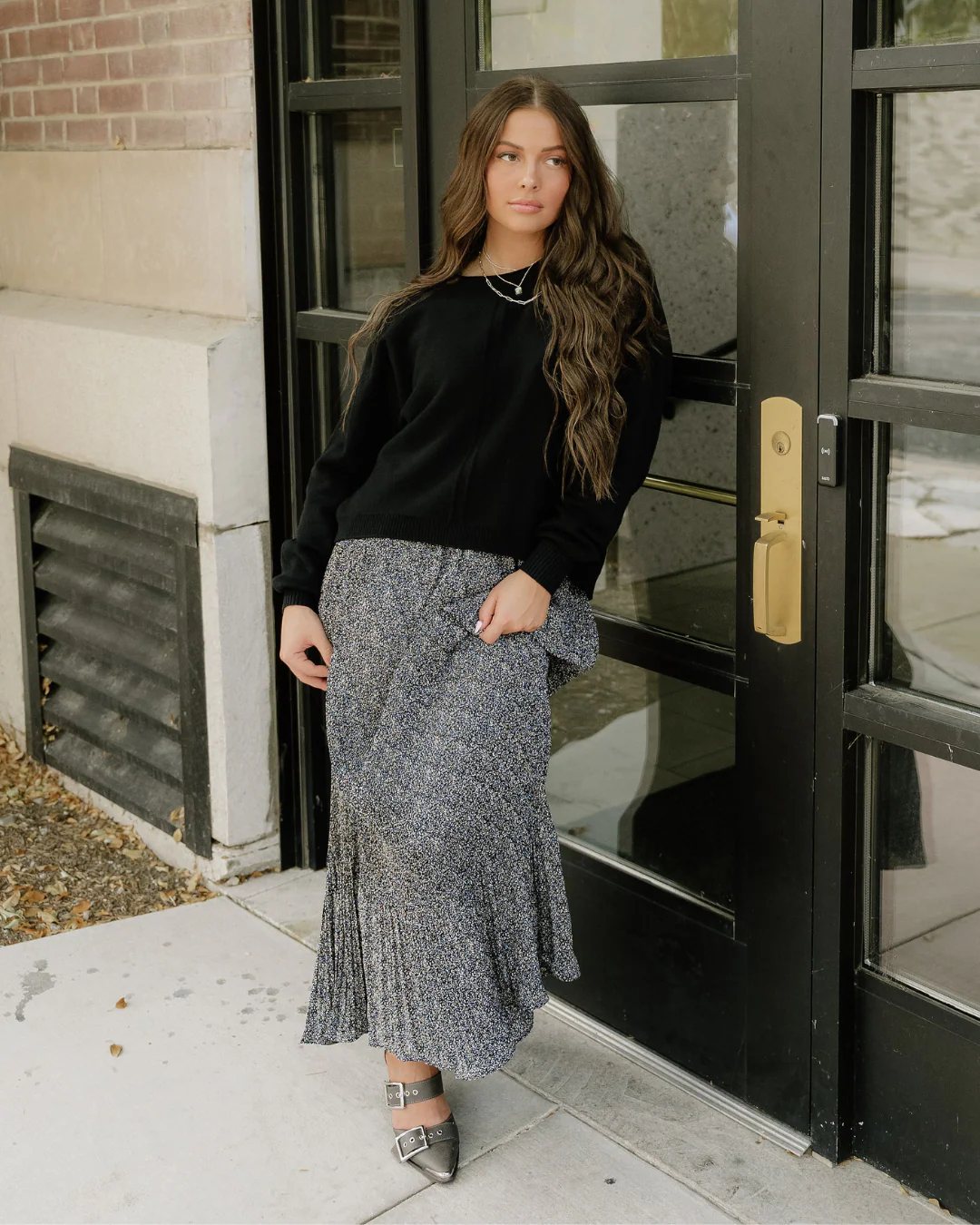 Charlie Floral Skirt - Black - Image 11