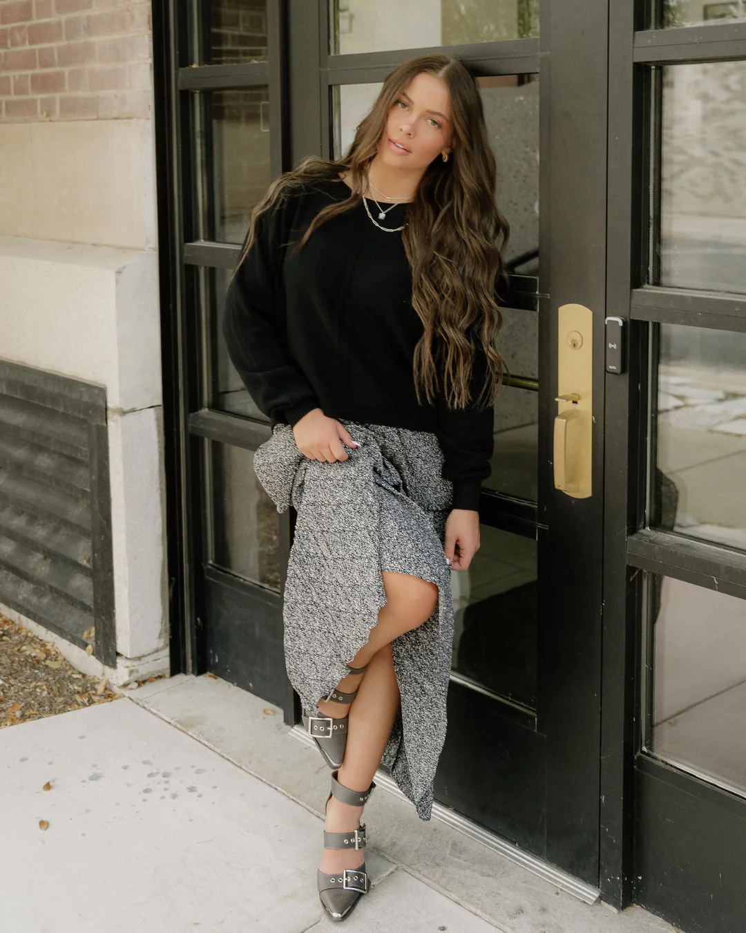 Charlie Floral Skirt - Black - Image 12