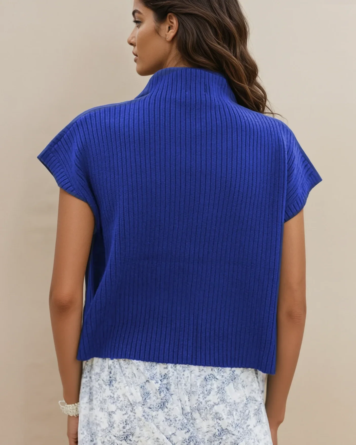 Ayla Short Sleeve Sweater - Blue - Image 3
