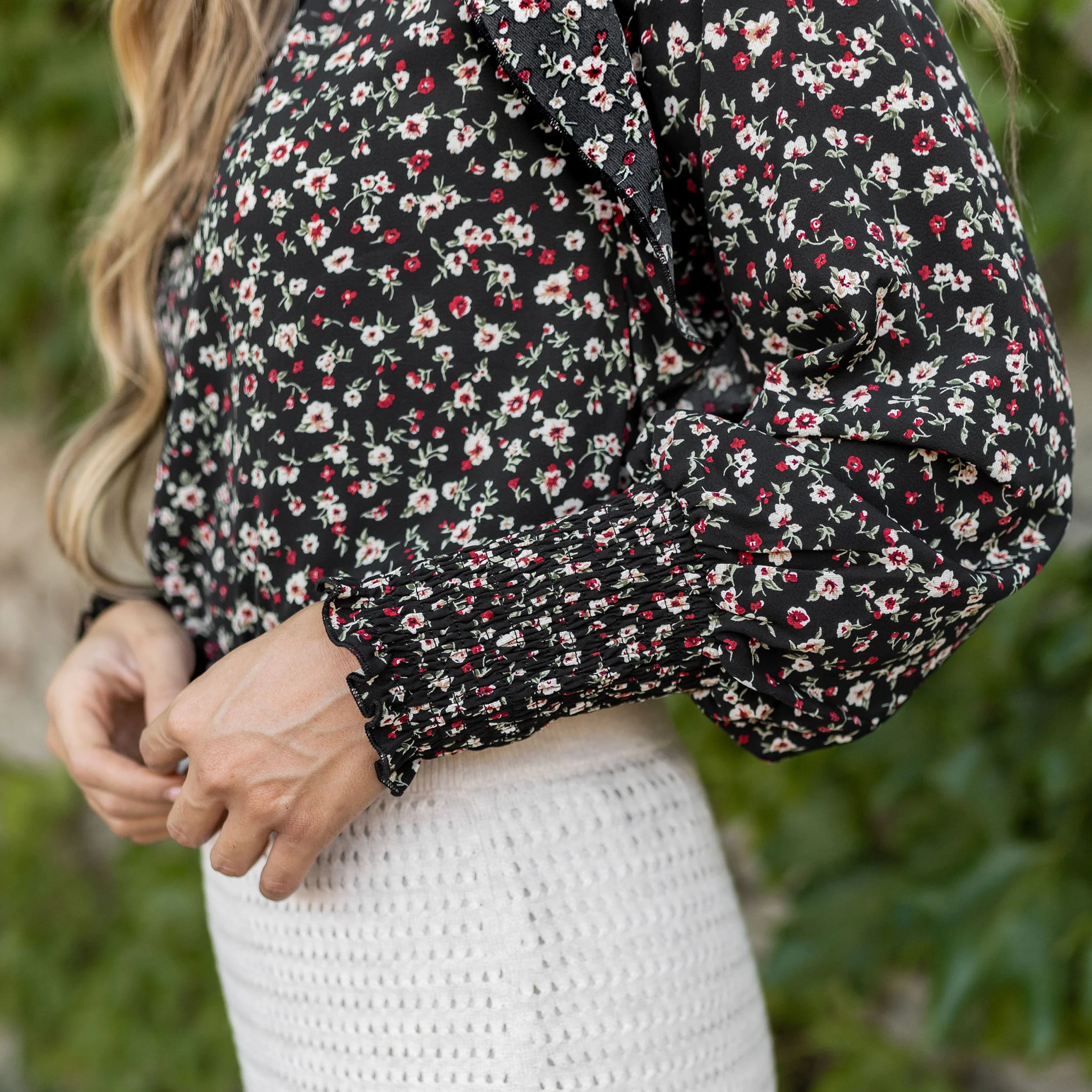 Delia Blouse - Black - Image 5