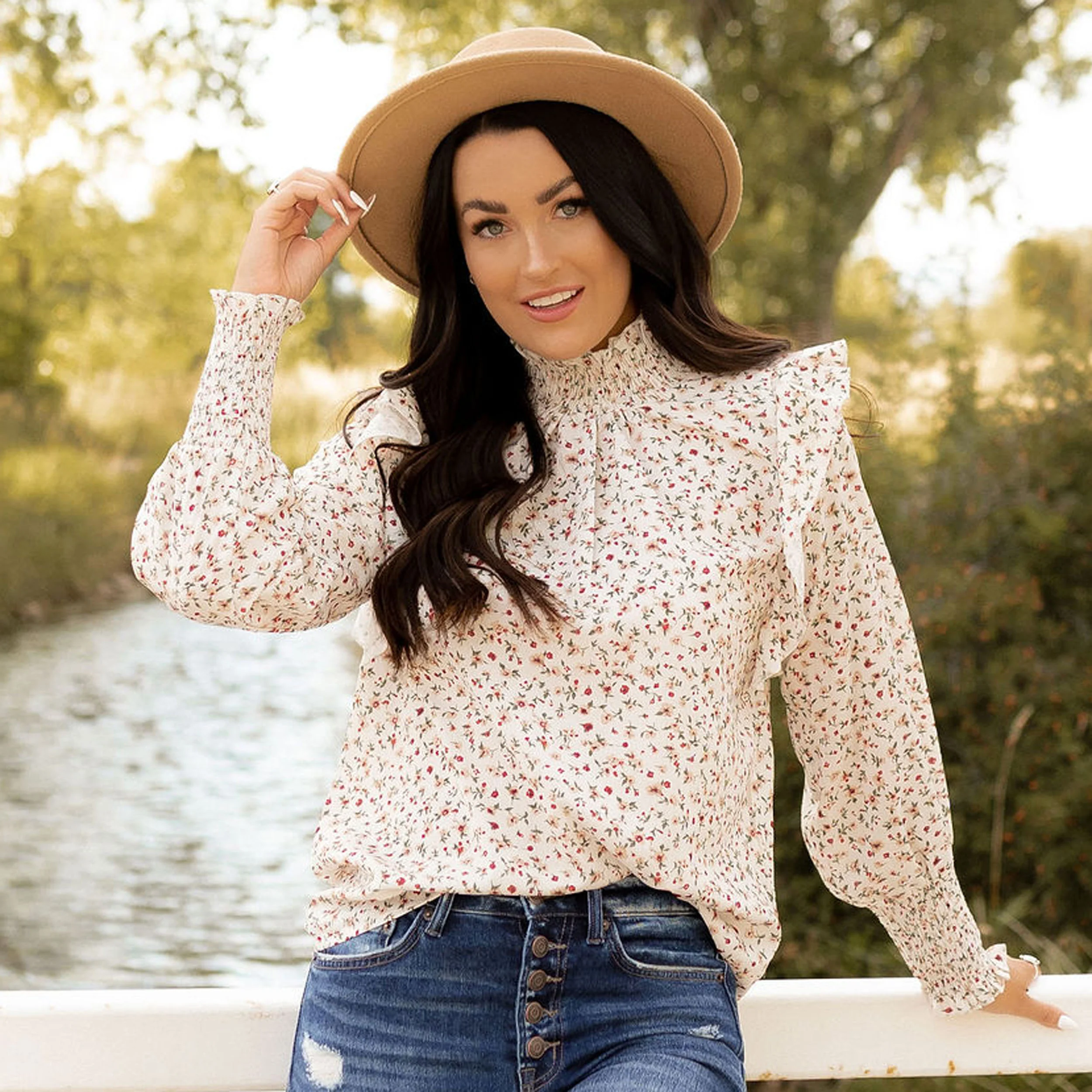 Delia Blouse - Cream - Image 3
