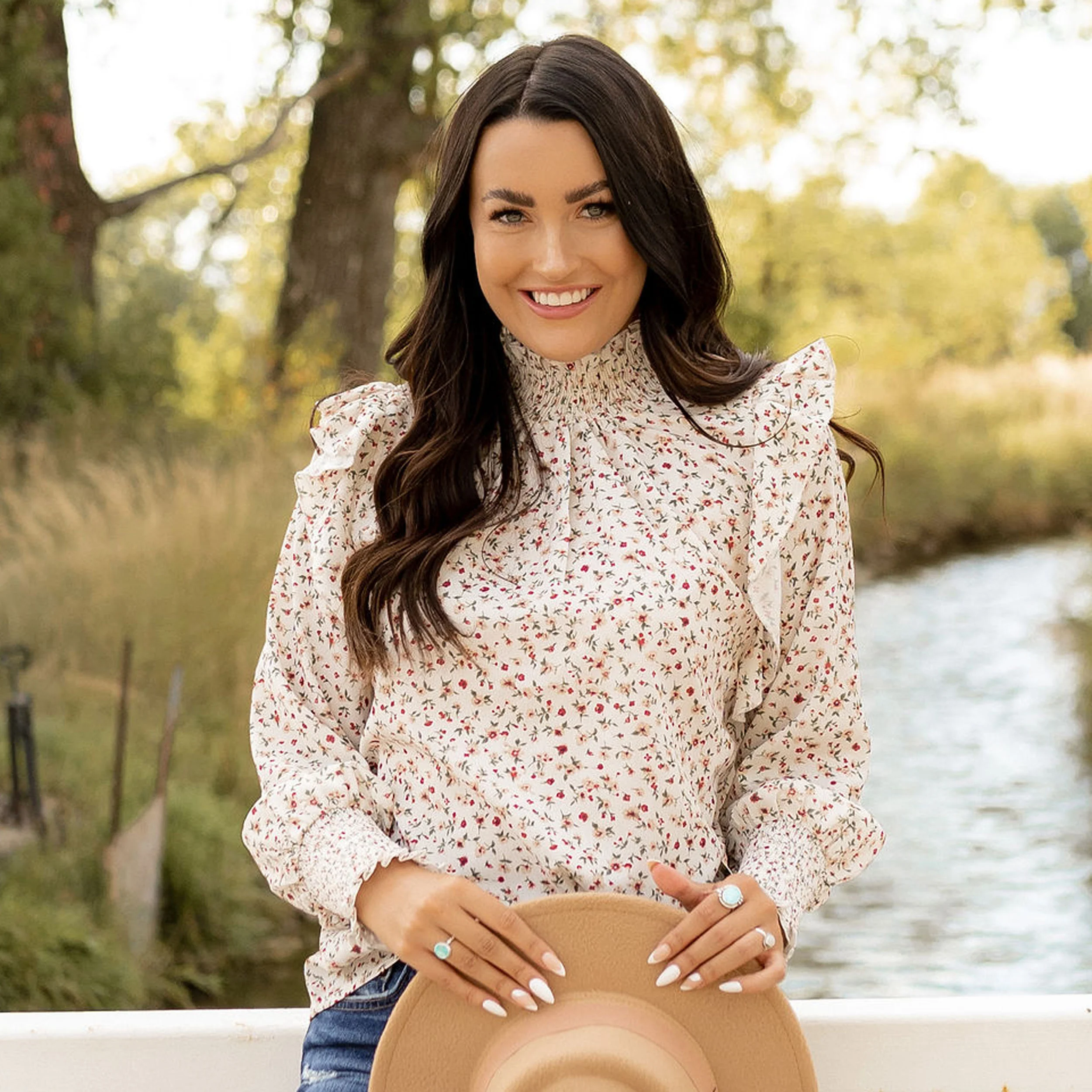 Delia Blouse - Cream - Image 5