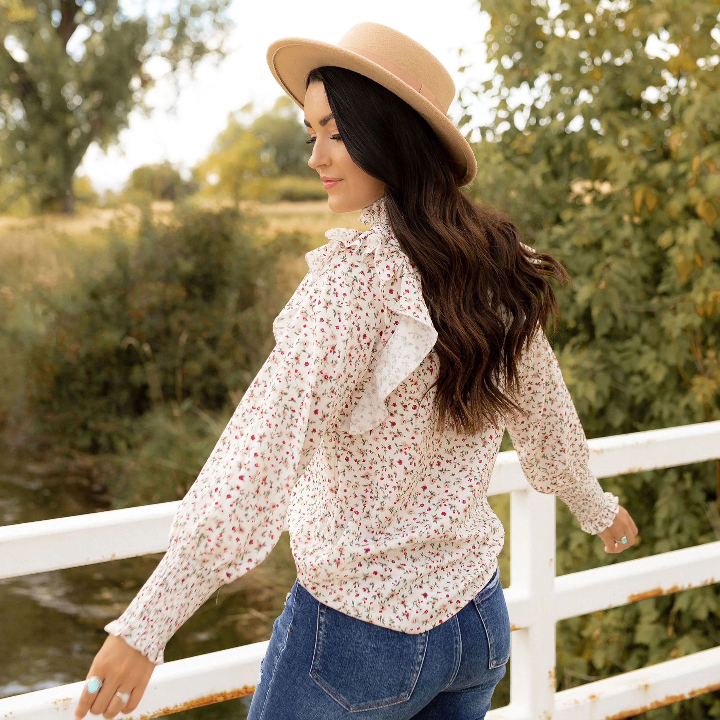 Delia Blouse - Cream - Image 7