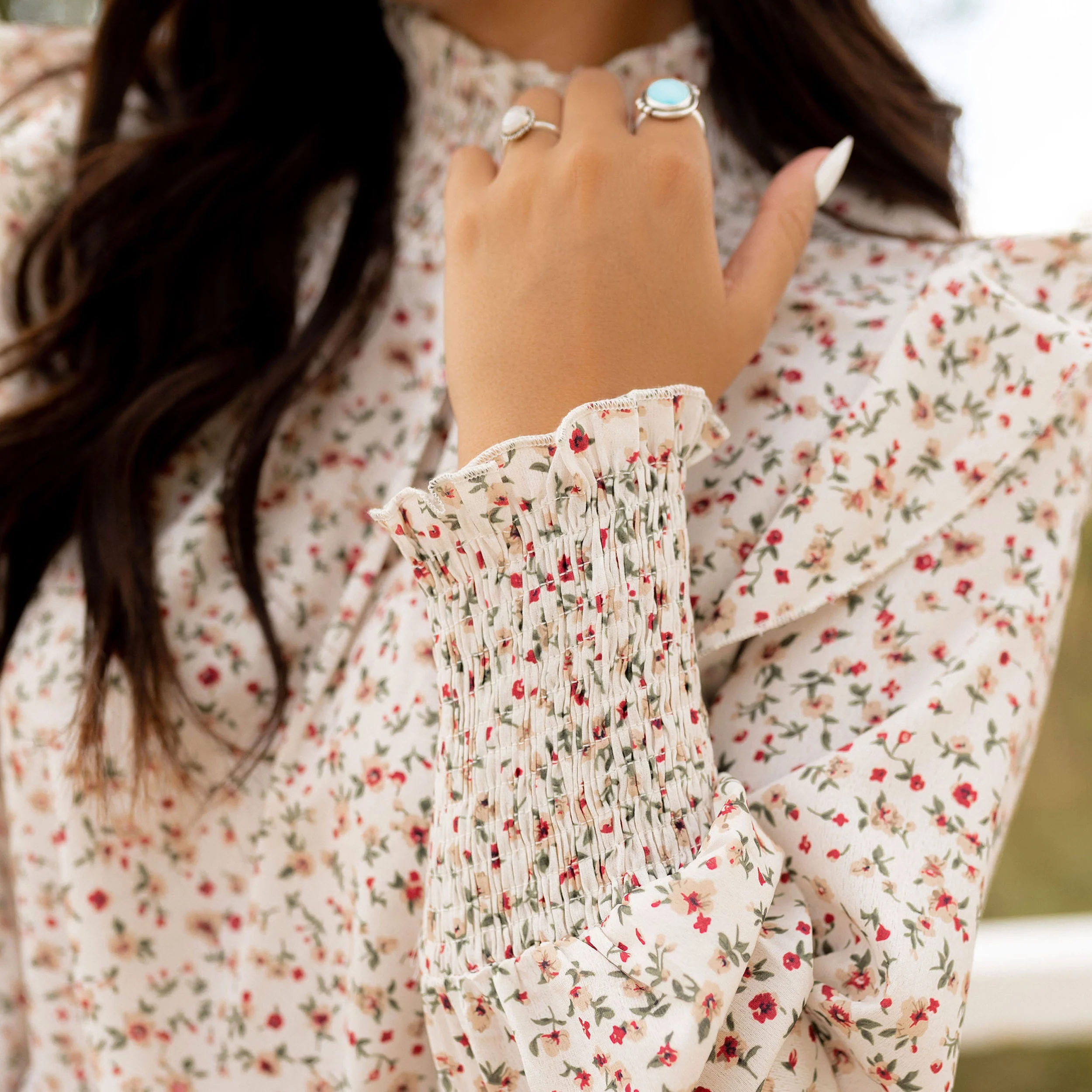 Delia Blouse - Cream - Image 8