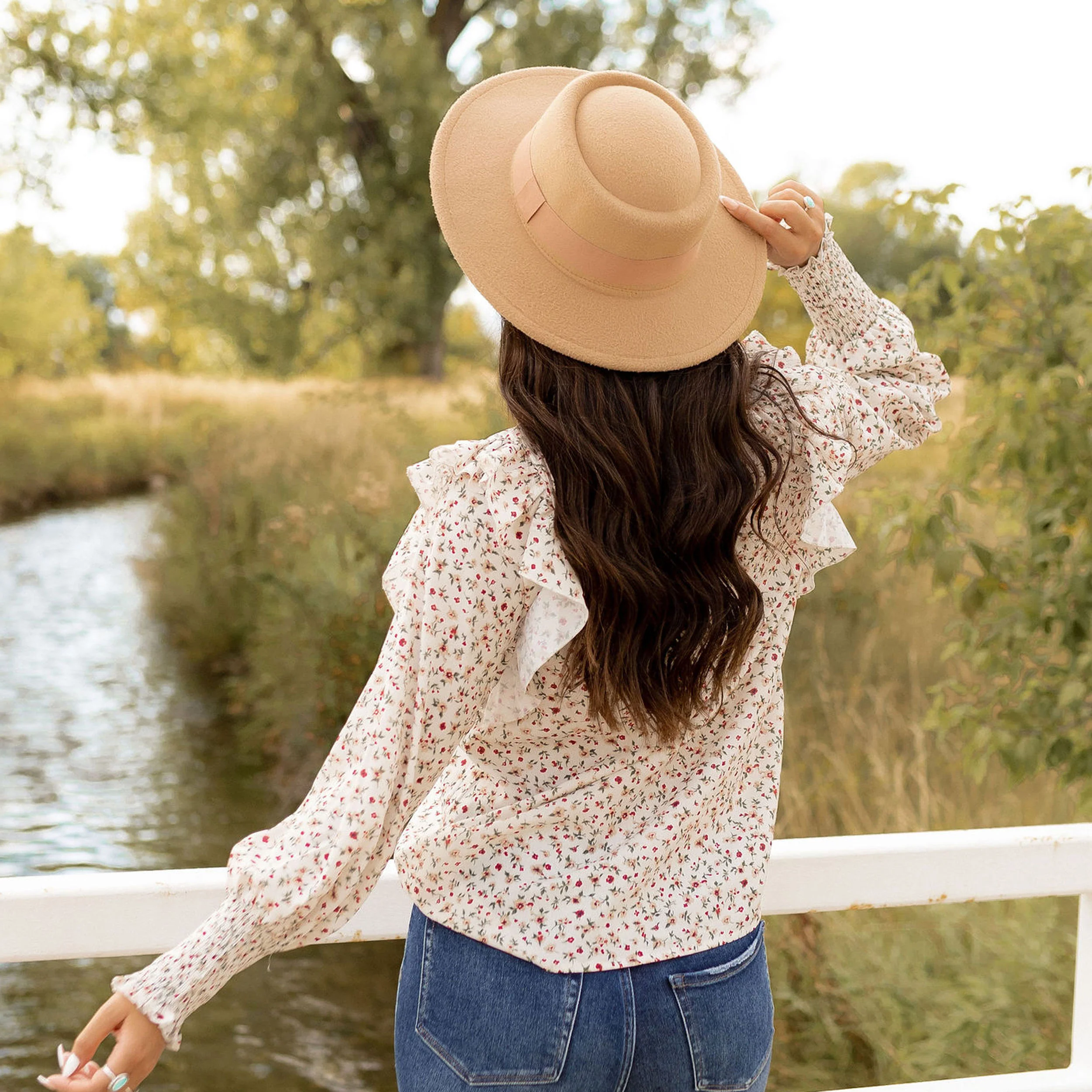 Delia Blouse - Cream - Image 9