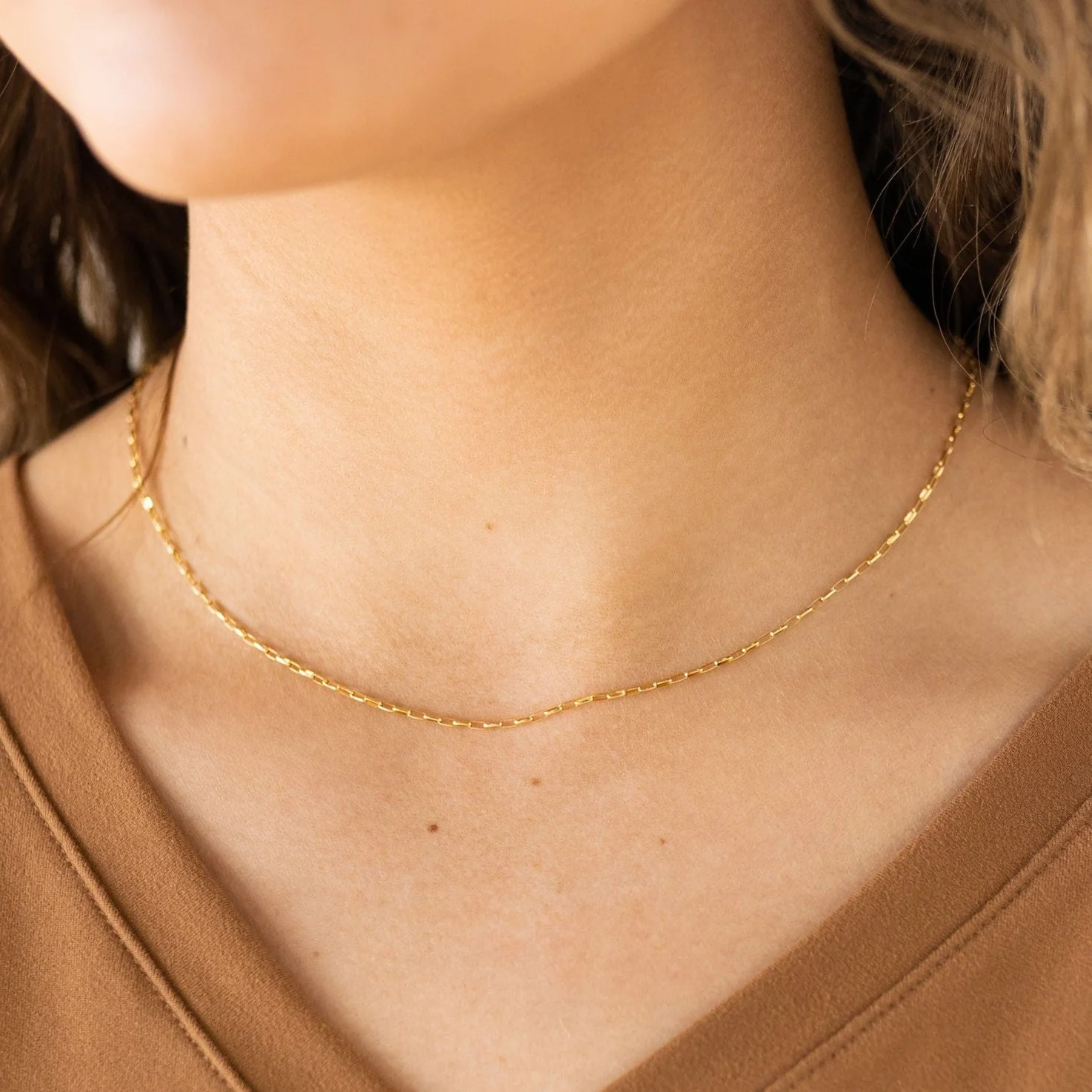 Delicate Elongated Oval Necklace - Image 7