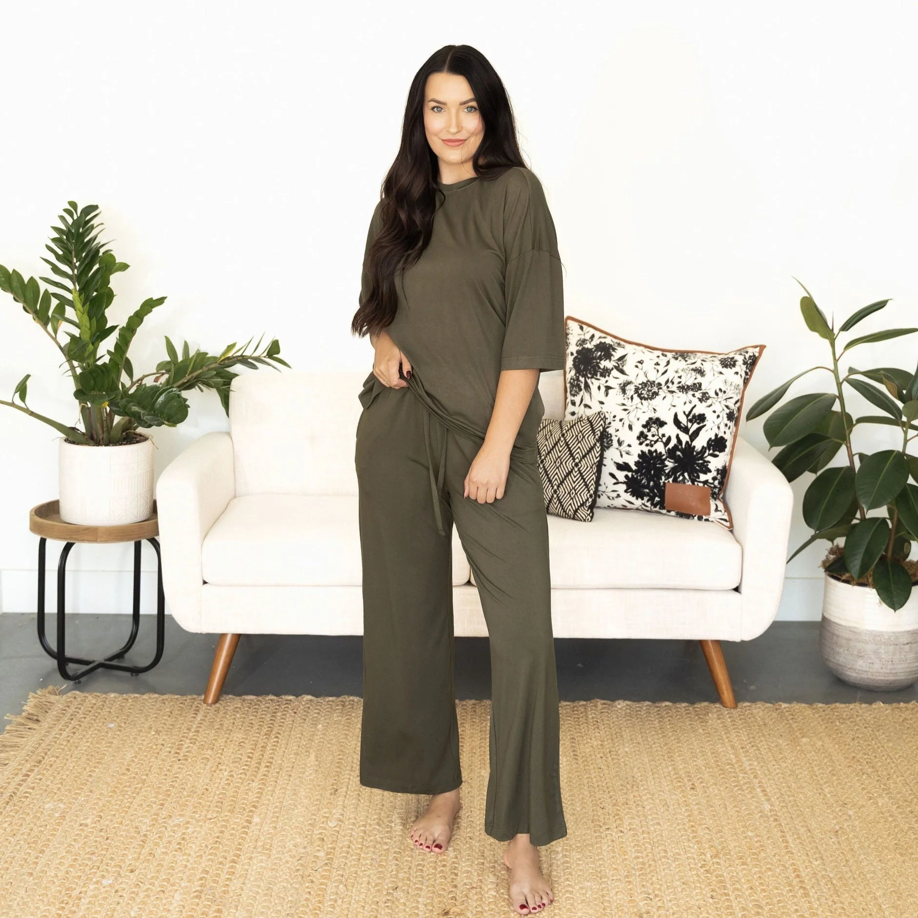 Esme Loungewear Top - Olive