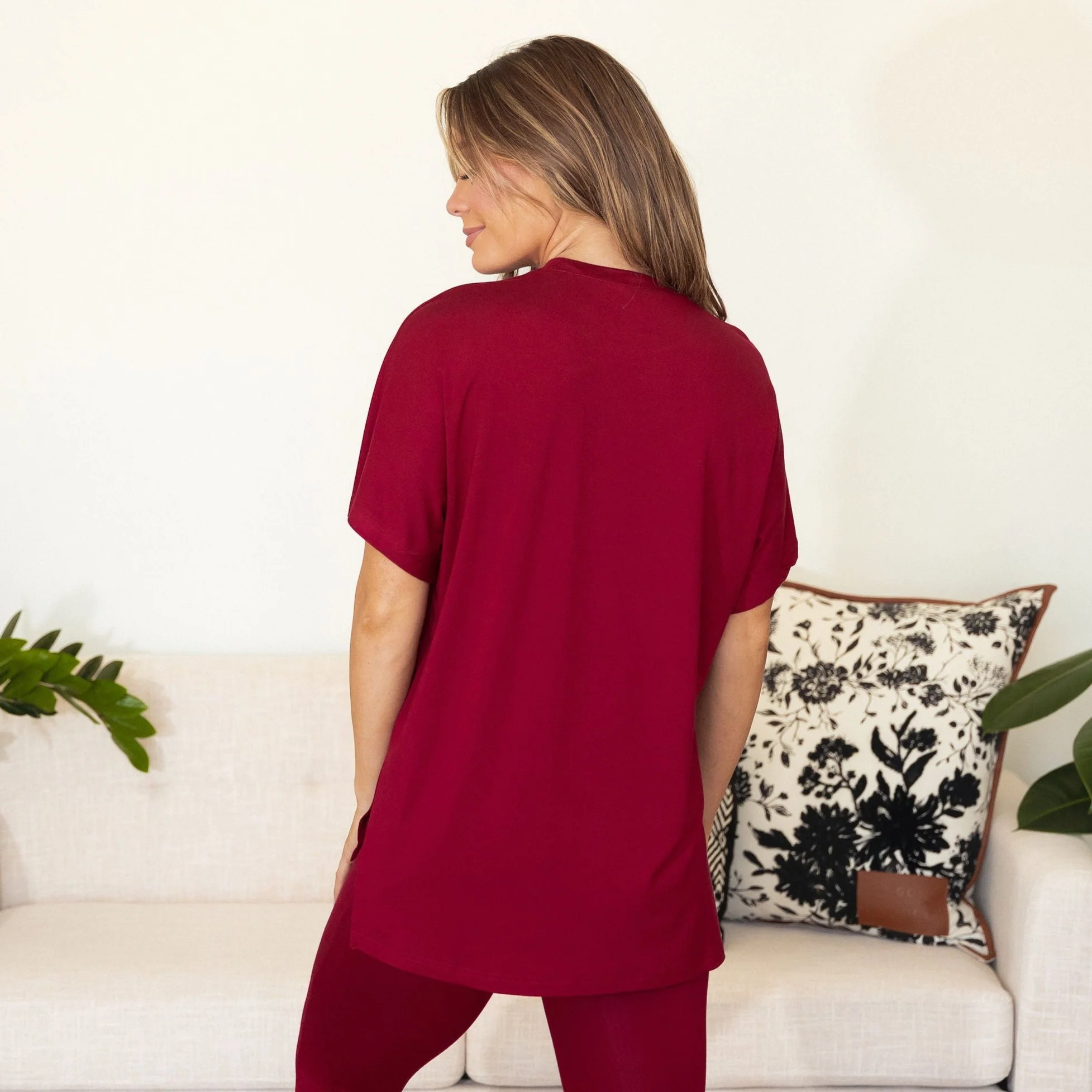Flora Loungewear Set - Garnet - Image 8
