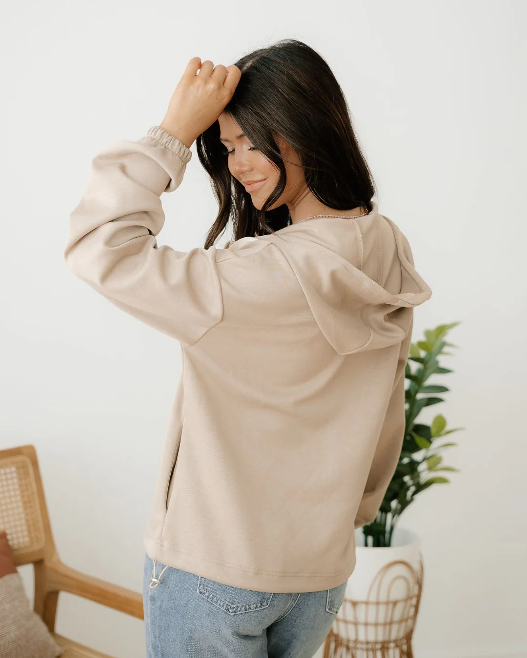 Brielle Bow Embroidered Zip Up Hoodie - Image 10