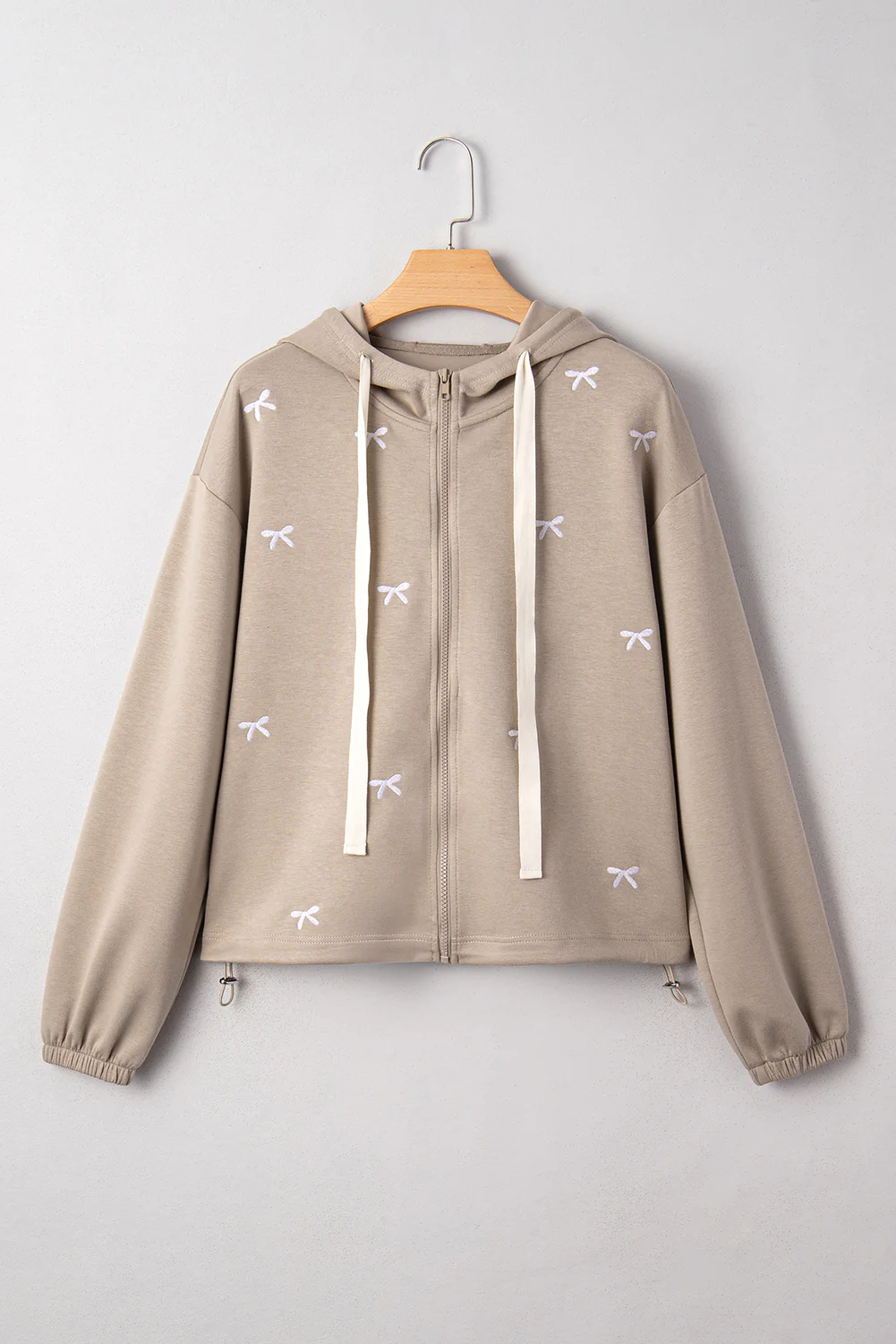Brielle Bow Embroidered Zip Up Hoodie - Image 11