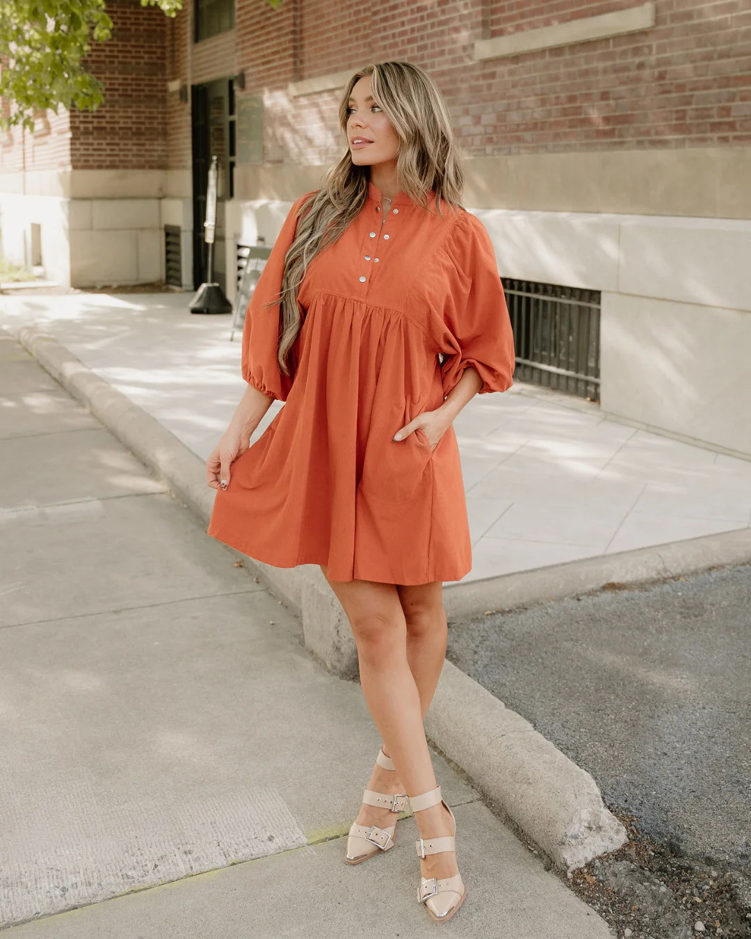 Sutton Dress - Rust