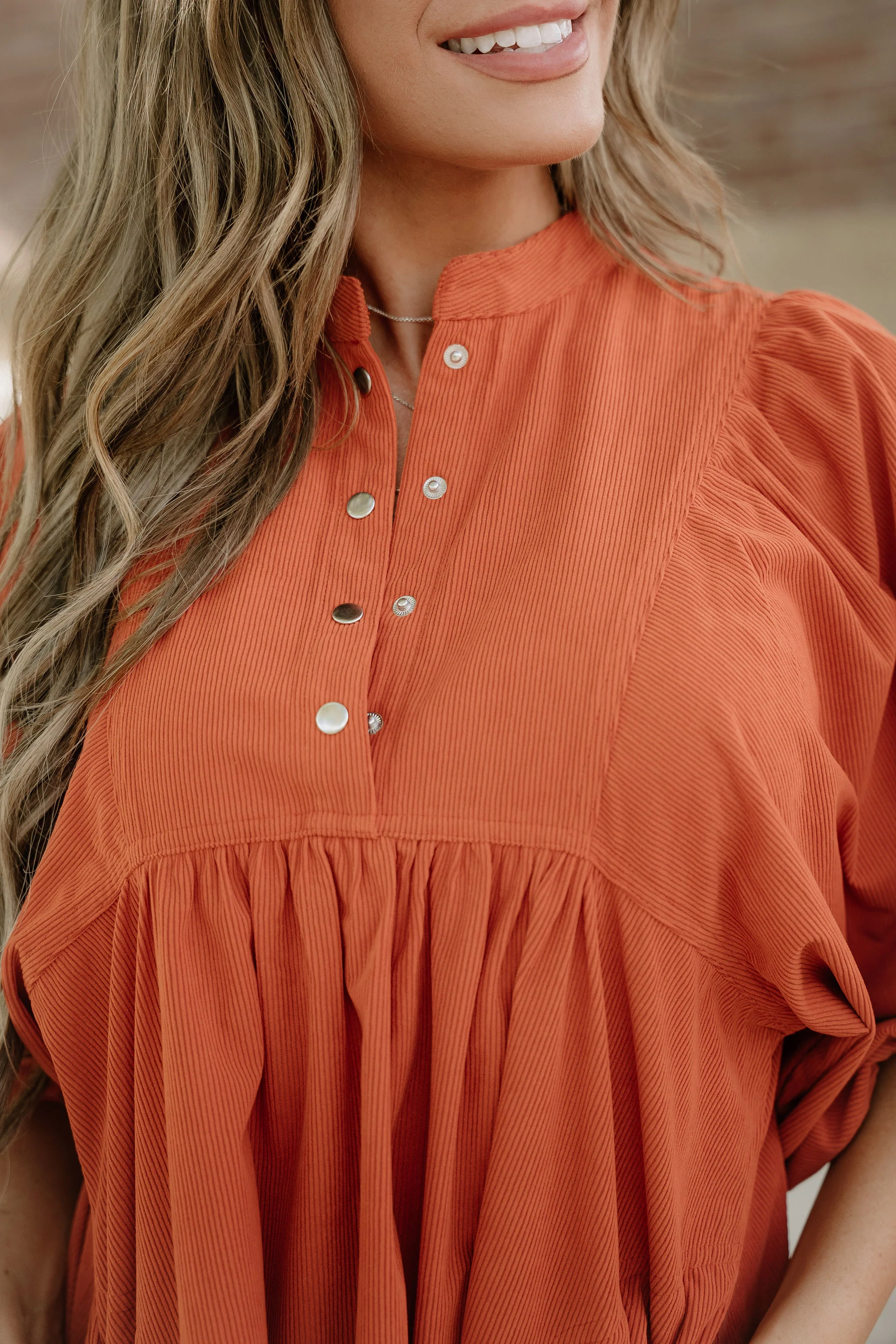 Sutton Corduroy Dress - Rust - Image 4