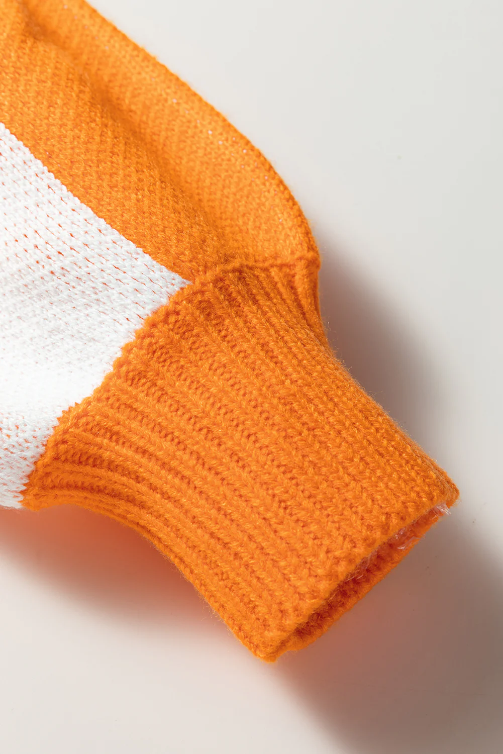 V Neck Checkered Sweater - Tangerine - Image 7