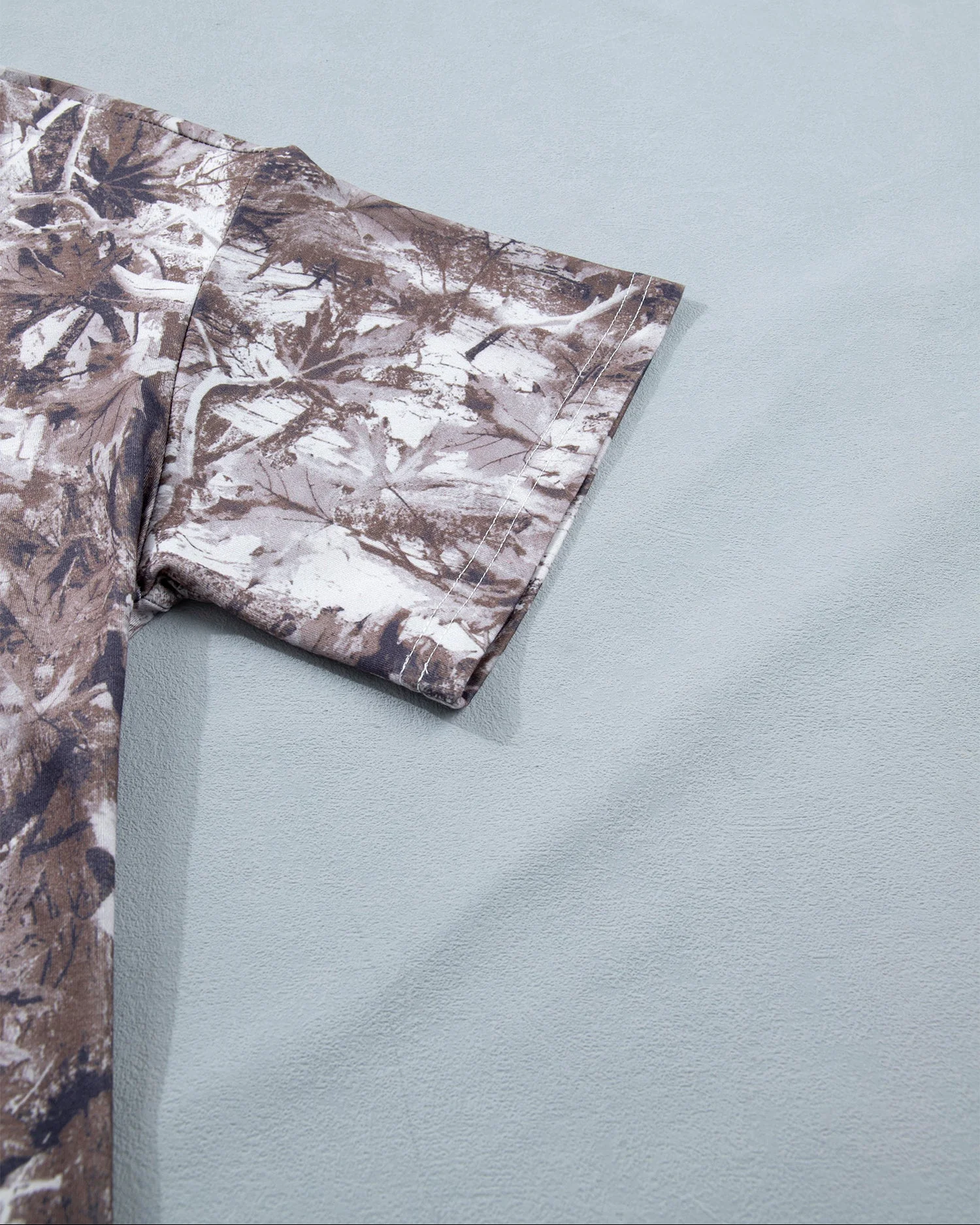Drew Camouflage Woodland Print Drop Shoulder Tunic Tee - Brown - Image 9