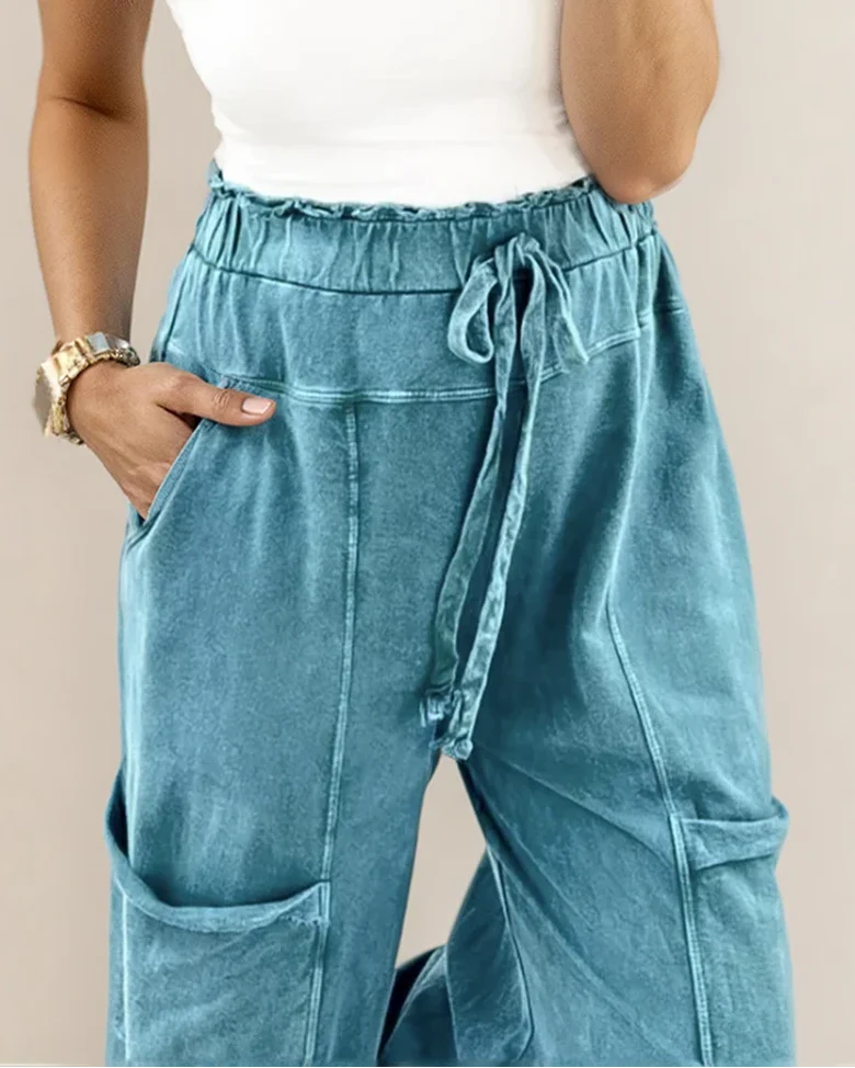 Teagan Raw Hem Pants - Lapis - Image 4