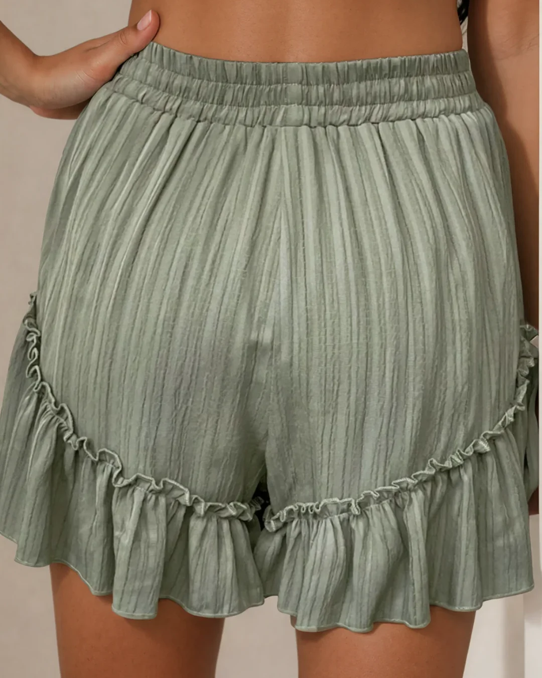 Dahlia Tie Waist Ruffle Hem Shorts - Image 2