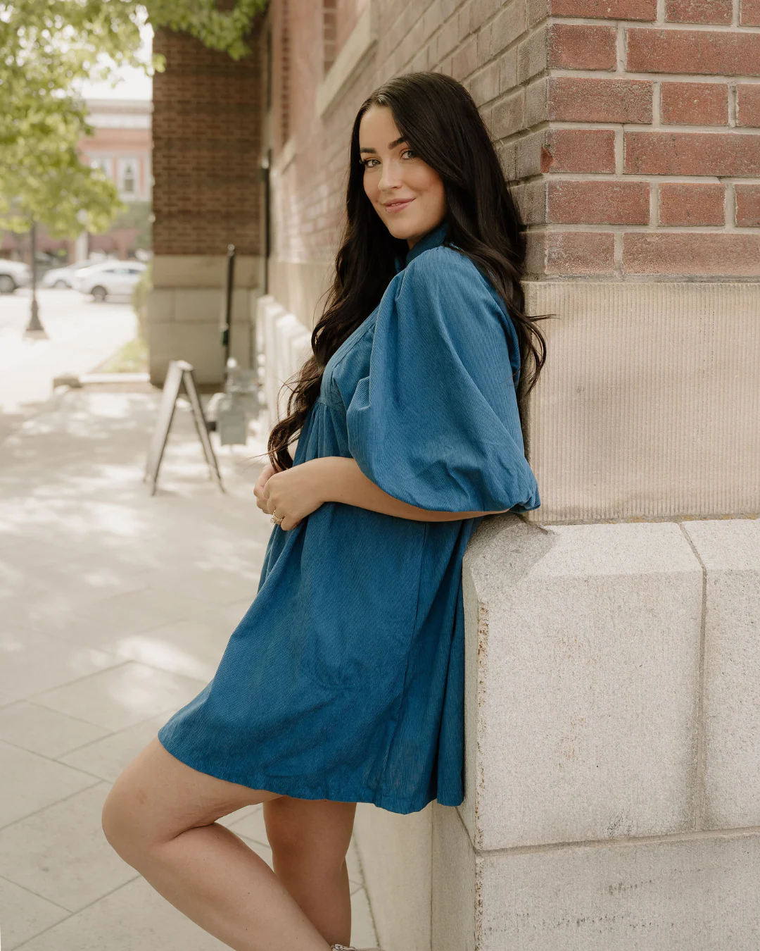 Sutton Corduroy Dress - Teal - Image 7