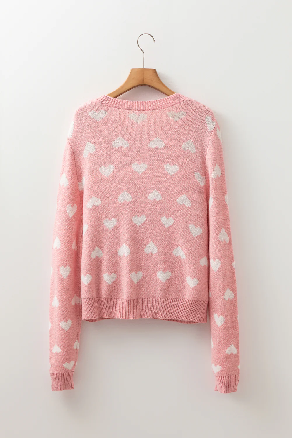 Anna Heart Pattern Button Front Cardigan Sweater - Image 4