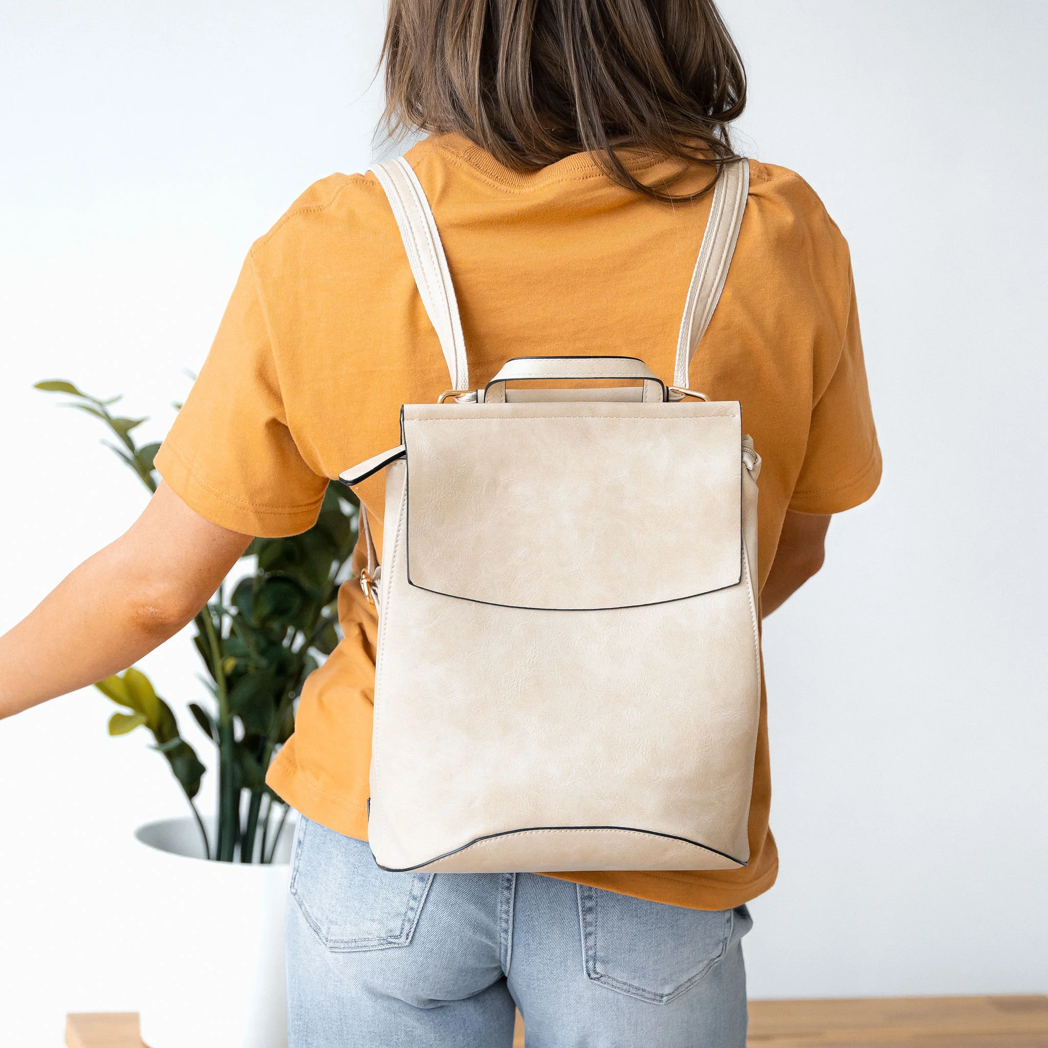 Marlowe Convertible Backpack - Cream
