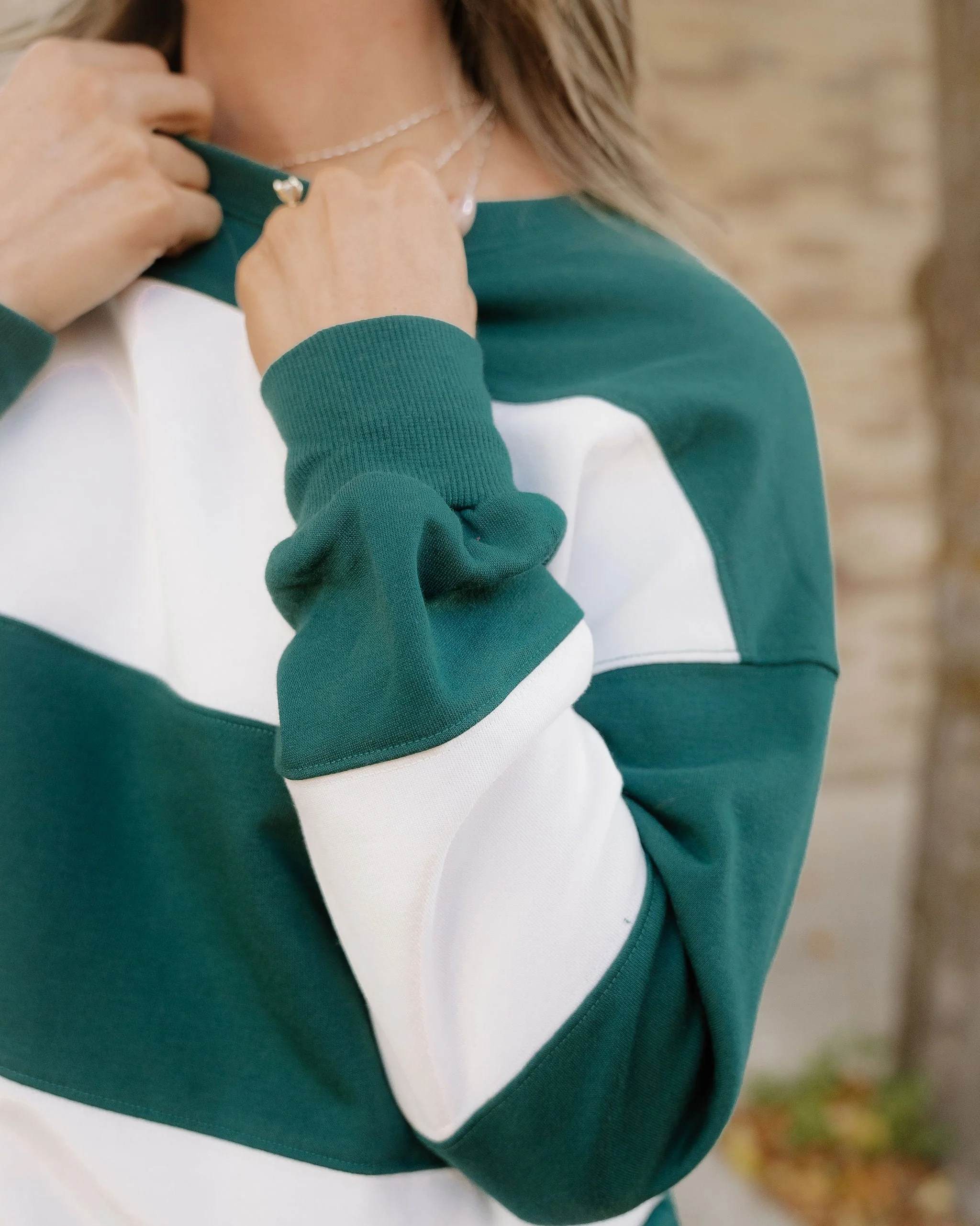 Mia Drop Shoulder Baggy Sweatshirt - Evergreen - Image 6