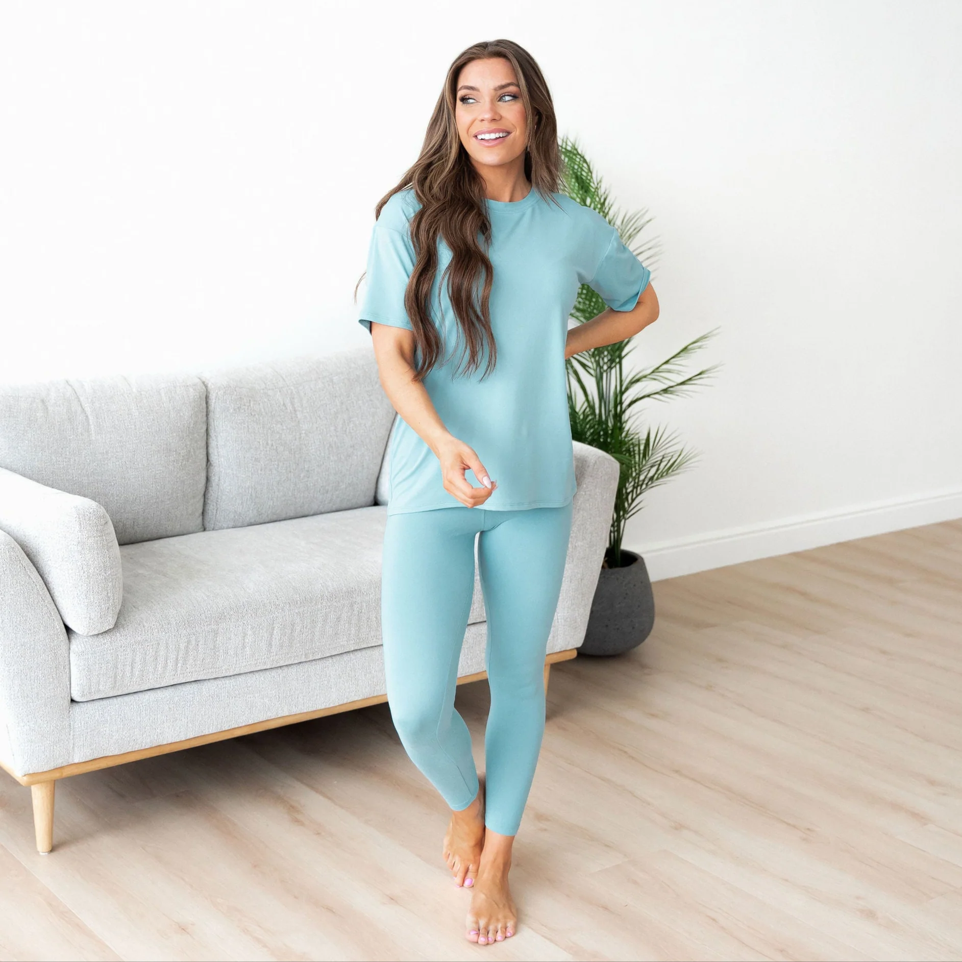 Chloe Loungewear Set - Dusty Teal - Image 4