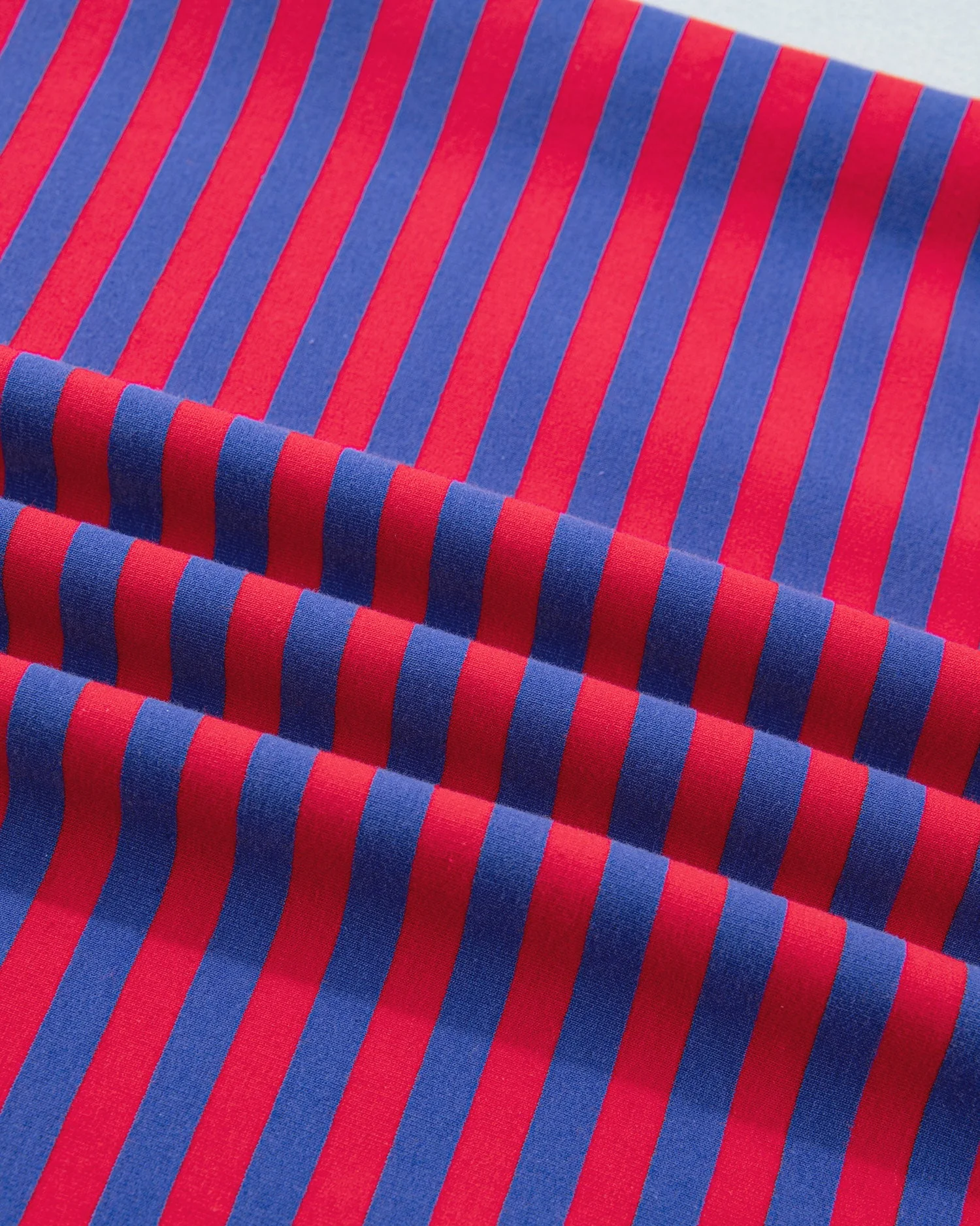 Stay Awhile Set Stripe Striped Ribbed Cotton Two-Piece Short Set with Chest Patch Detail - Red - Image 8