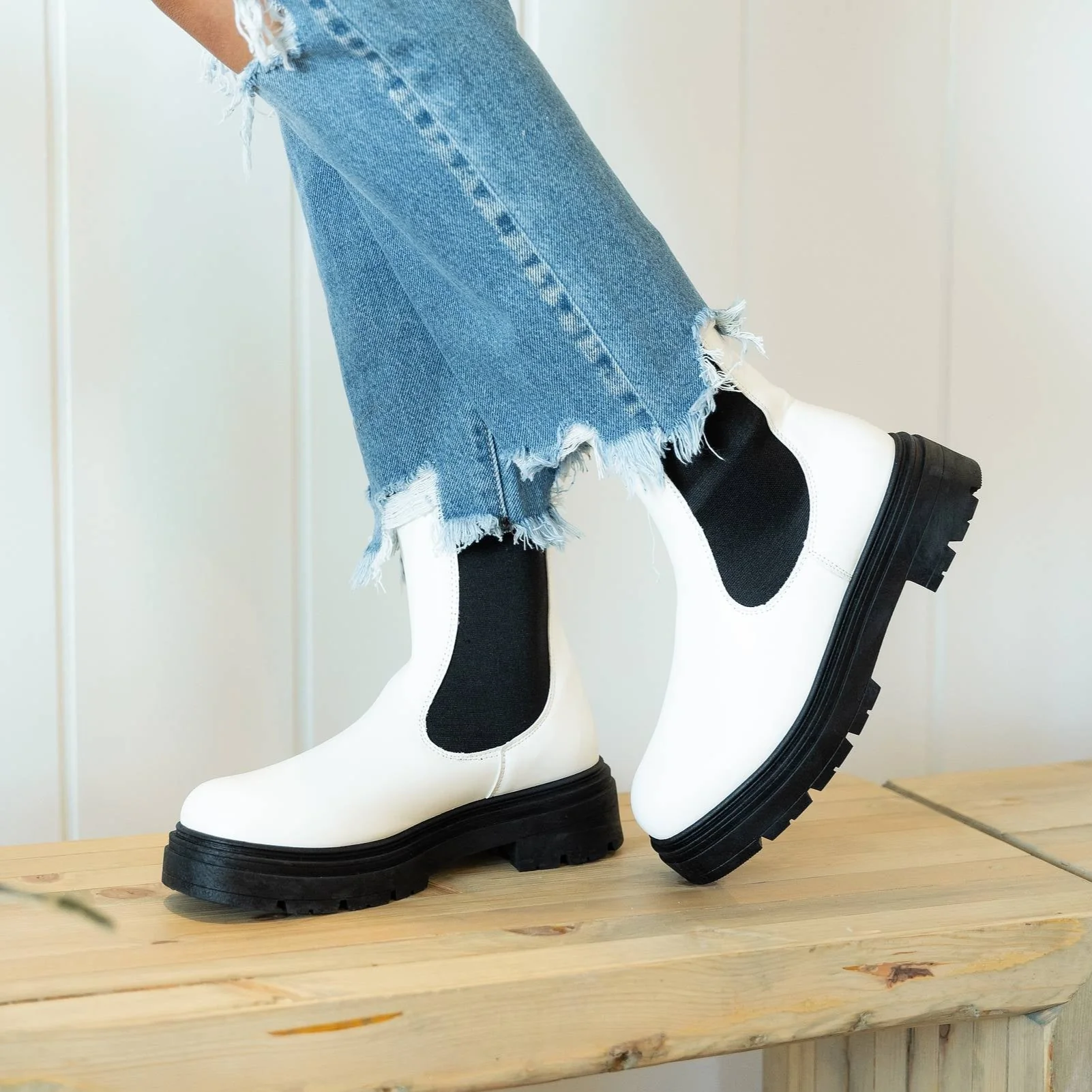 Rowen Platform Boots - White - Image 2