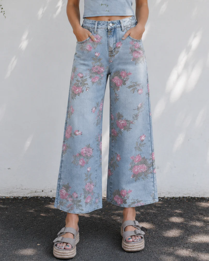Wrenley Garden Floral Print Bootcut Jeans - Image 2