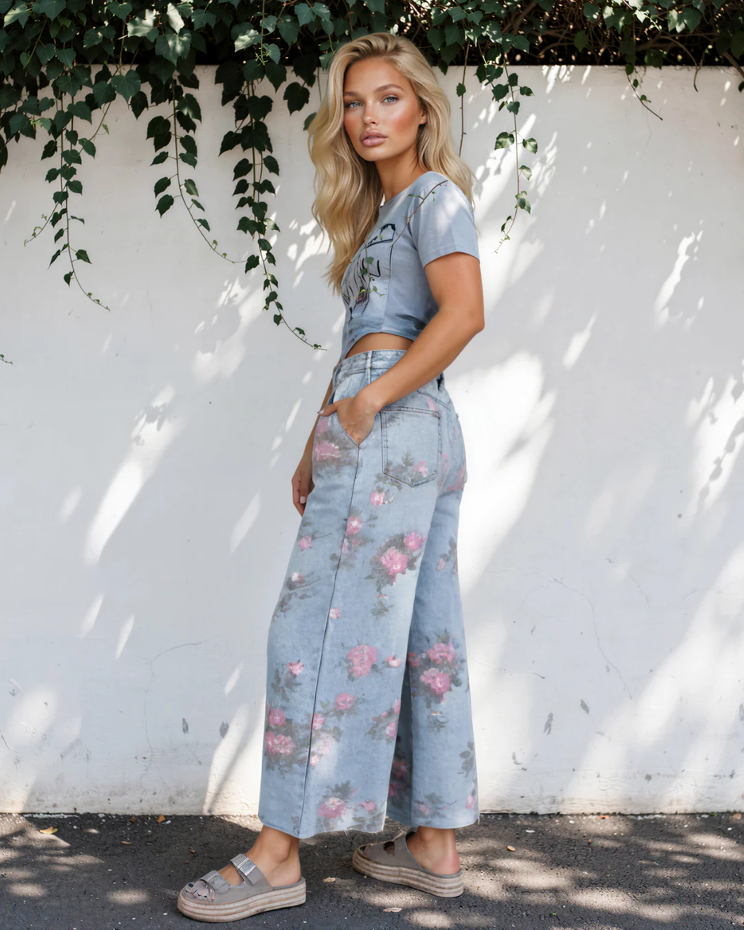 Wrenley Garden Floral Print Bootcut Jeans - Image 3