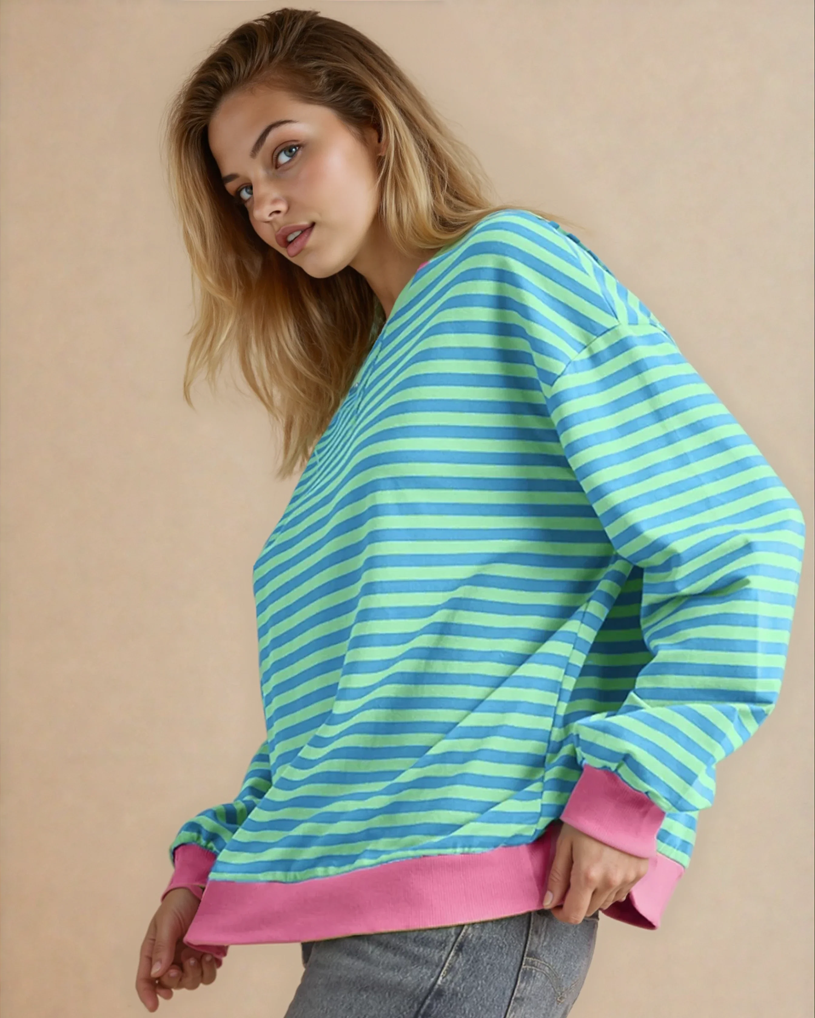 Cameron Oversized Pullover - Blue - Image 2