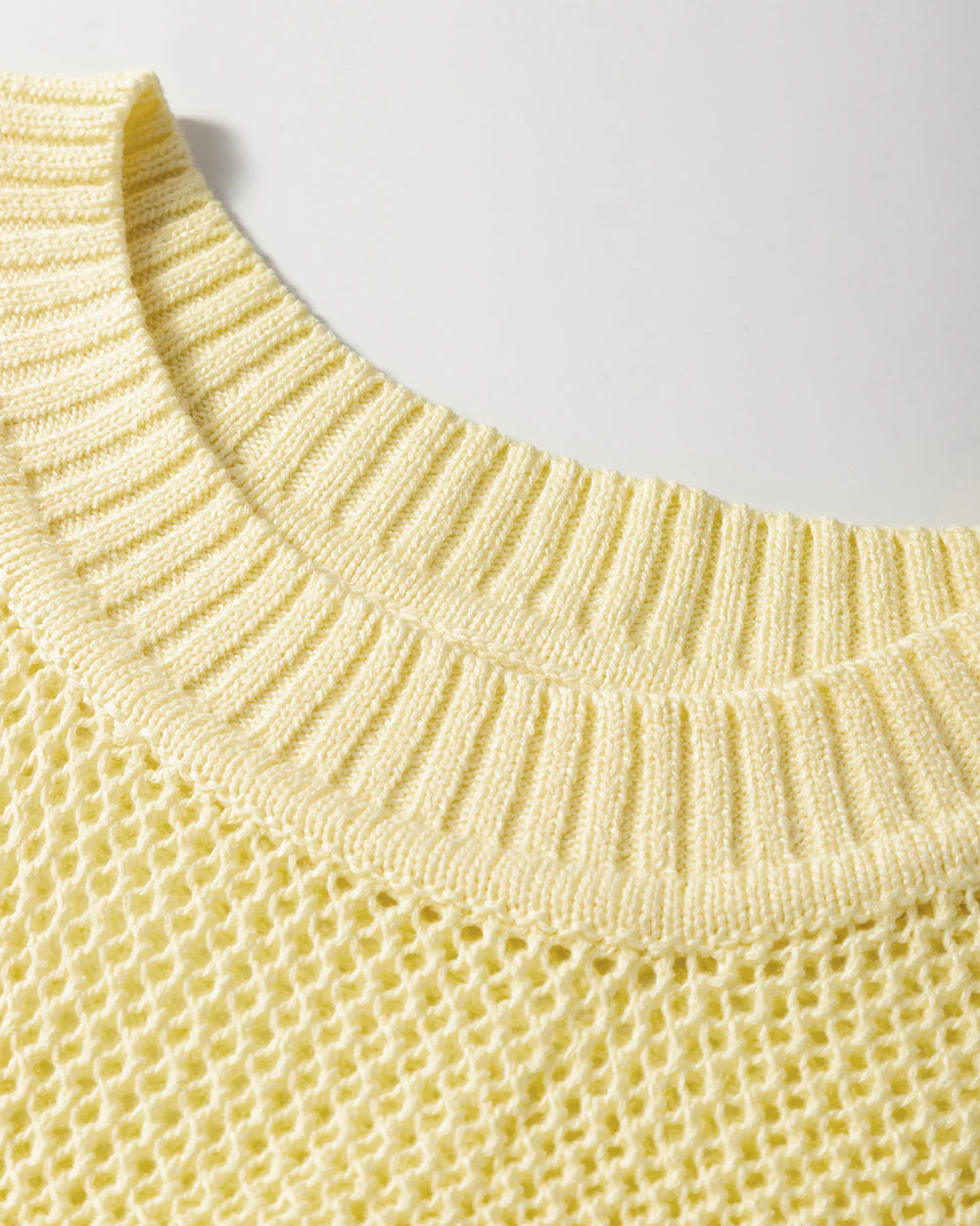 Brielle Hollowed Knit Round Neck Sweater Vest - Yellow - Image 7